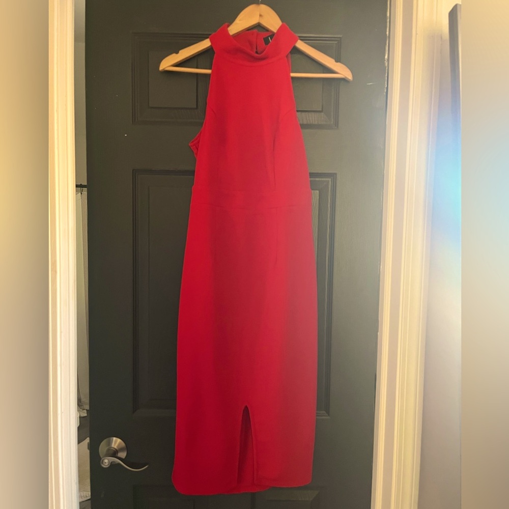Lulu's Vibrant Red Midi Bodycon Dress